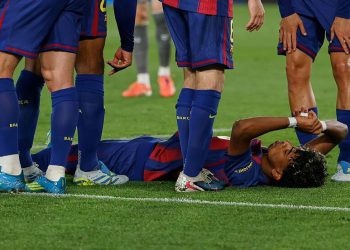 Lamine Yamal lesionado tras marcar penal con Barcelona en LaLiga 2026