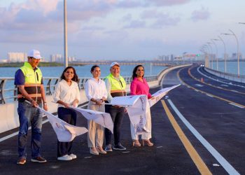 Ana Paty Peralta y Mara Lezama abren circulación del Puente Nichupté