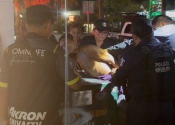 Ladrón escala espectacular para escapar tras robo en gasolinera de Cancún