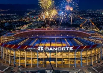 Estadio Banorte durante su remodelación rumbo al Mundial 2026