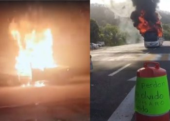 Incendian vehículos en carretera Michoacán-Colima tras asesinato de comuneros indígenas