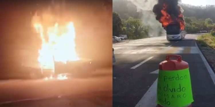 Incendian vehículos en carretera Michoacán-Colima tras asesinato de comuneros indígenas