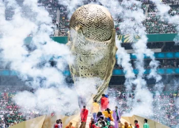 Shakira durante su presentación en la ceremonia inaugural del Mundial 2026 en México