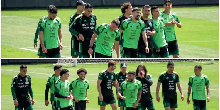 Santiago Giménez se burla de Alexis Vega en práctica de México