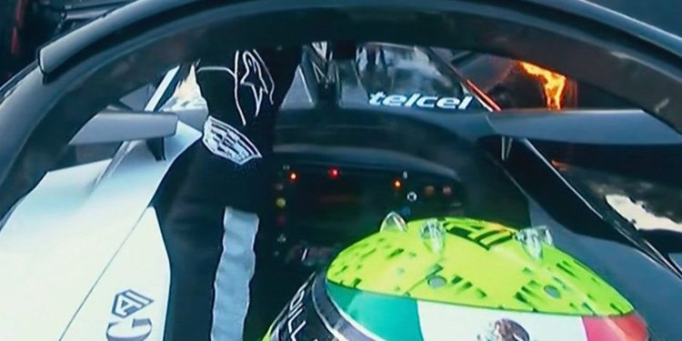 Video: Se incendia monoplaza de Checo Pérez en Mónaco