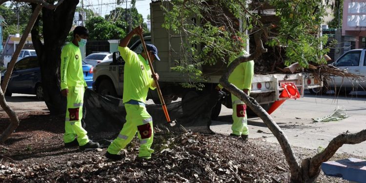 Con limpieza urbana, Ayuntamiento de BJ mejora espacios públicos