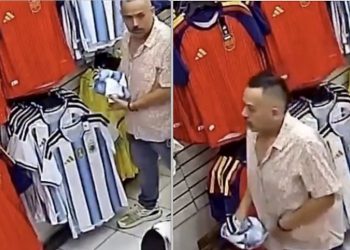 Captan robo de playera de Argentina en Nuevo León: redes lo exhiben y termina pagando