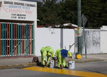 Realiza Ayuntamiento de BJ mantenimiento y seguridad peatonal en la SM 92