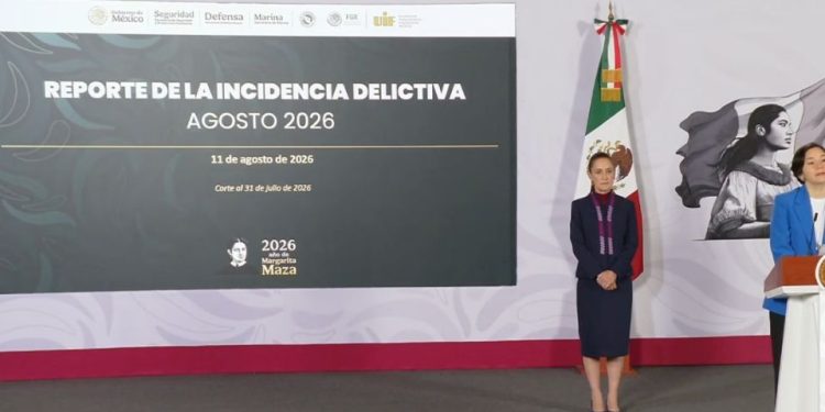 Robo con violencia y secuestro extorsivo, los delitos que más bajaron en julio según Sheinbaum