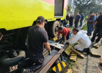 Se descarrila un tren de la Línea 3 del Metro de la CDMX en los talleres de Ticomán