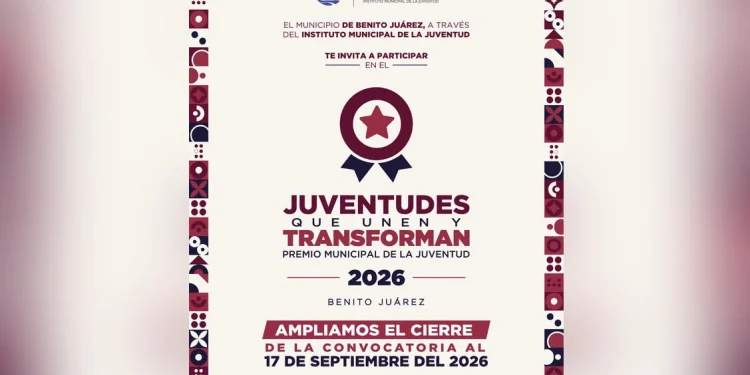 Invita Ayuntamiento de BJ a participar en el Premio Municipal de la Juventud 2026