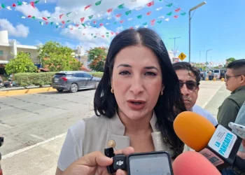 Estefanía Mercado, presidenta municipal de Playa del Carmen, durante entrevista sobre la investigación al ex tesorero Javier Regalado