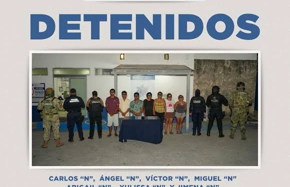 Cinco detenidos tras operativo en la Supermanzana 63