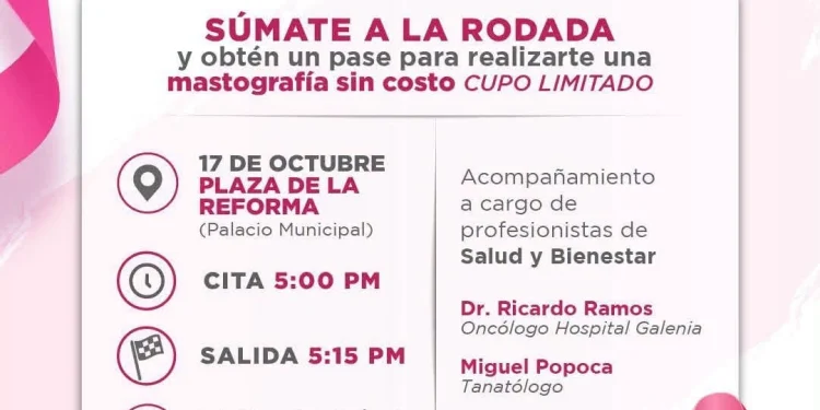 Invita Ayuntamiento de BJ a rodada contra el cancer de mama